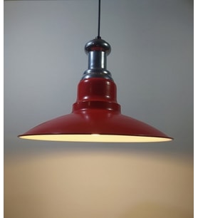 RİOLİGHT RETRO KIRMIZI TEKLİ METAL SARKIT AVİZE ÇAP: 30CM (Siyah)