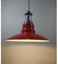 RİOLİGHT RETRO KIRMIZI TEKLİ METAL SARKIT AVİZE ÇAP: 30CM (Siyah)