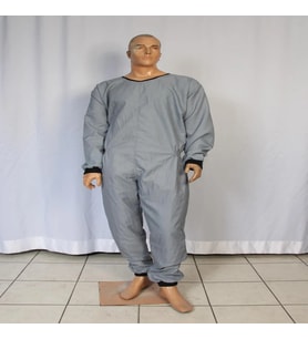Hasta Bakım Tulumu Pamuk Ribanalı Demans Tulumu Hasta Bakım Kıyafeti Hasta Tulumu - Gri - S beden