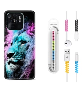 Xiaomi Redmi Note 7 8 9 Pro 10 2022 10 Pro 10S Kılıf Kablo Koruma Spiral Silikon Pink Blue Leon 1603