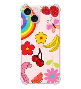 PrintiFy Apple iPhone 15 Water Color 5 Şeffaf Köşe ve Kamera Korumalı Korumalı Antişok Kılıf