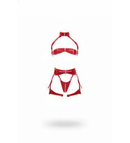 Mulvxbrf Brf02 Kırmızı Göğüs Harness Parlak Deri Tokalı Vücut Takımı - Brf1405 (Mulvix)