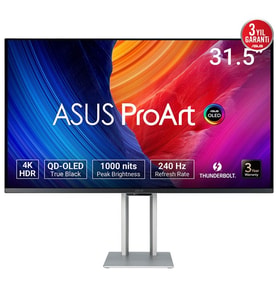 ASUS 31.5 OLED PROART PA32UCDM 0.1MS 240HZ HDMI-DP TYPEC GRAFİK TASARIM MONİTÖRÜ 3840X2160