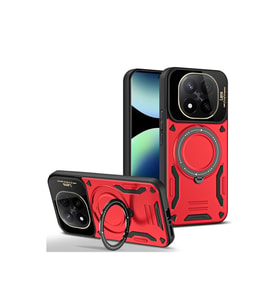 Note 14 5G Kılıf Joy Lens Standlı Kapak - Kırmızı