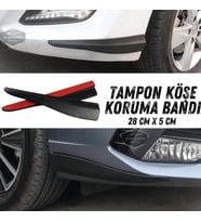 Üniversal Esnek Tampon Köşesi Koruma Bandı Tampon Köşe Koruyucu Şerit Yumuşak 2 Parça Siyah 28 cm