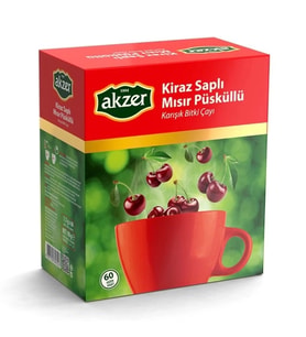 Akzer Kiraz Saplı Mısır Püsküllü Çay - 60 Süzen Poşet