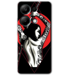 Redmi Note 13 Pro 4G Kılıf HD Desen Baskılı Kılıf - Samurai Girl