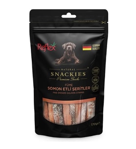 Reflex Snackies Füme Somon Etli Şeritler 170 G: Lezzetli ve Sağlıklı Ödül Maması