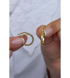 925 Ayar Gümüş 15 mm Gold Tamtur Küpe