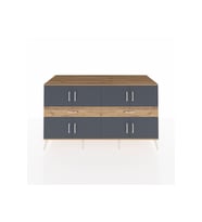 Kronos Konsol 4 Raflı 2 Çekmeceli 8 Kapaklı 176x59x99 Çam-Antrasit/Çam