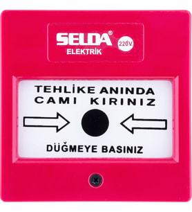 1016-220V İkaz Butonu (Kare)