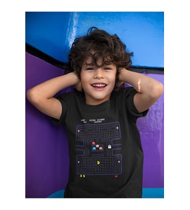 Pacman Baskılı Unisex Oyun Çocuk Tişört (1-12 YAŞ)