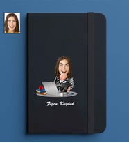 Kişiye Özel Kadın Model 13x21 Siyah Defter-2