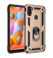 Galaxy A11 Kılıf Zore Vega Yüzüklü Standlı Zırh Kılıf (Gold)
