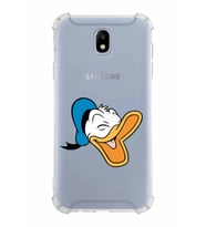 Samsung Galaxy J7 Pro  Köşe Korumalı Antişok Kapak Donald Duck Tasarımlı Şeffaf  Kılıf