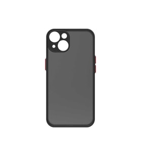 Apple iPhone 14 Kılıf Zore Hux Düğme ve Kapak Zıt Renk Kılıf (Siyah)