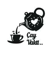 Mutfak Duvar Süsü Çay Vakti Yazılı Demlik