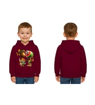 Unisex Brainrot Baskılı Çocuk Swaetshirt Kapüşonlu 3 İplik Şardonlu (Bordo)