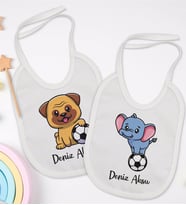 BK Kids Kişiye Özel Futbol Tasarımlı 2’li Beyaz Mama Önlüğü-1