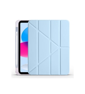 Apple iPad 10.9 2022 (10.Nesil) Uyumlu Kılıf Zore Tri Folding Kalem Bölmeli Standlı Kılıf (Mavi)
