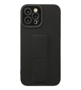 iPhone 12 Pro Max Kılıf Mega Standlı Silikon - Siyah