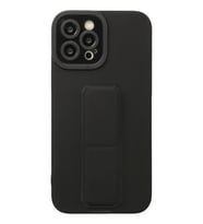 iPhone 12 Pro Max Kılıf Mega Standlı Silikon - Siyah