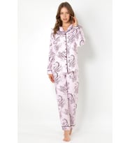 DoReMi Cherry Rot Uzun Kollu Bayan Pijama Takımı (Pembe)