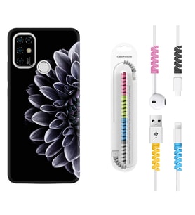 Casper E30 F20 X20 Kılıf Kablo Koruma Spiral Silikon Çiçekler 1639