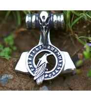 Viking Mitoloji Raven Kuş Kolye -Viking Kuzgun Kolye