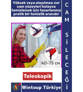 #CamSileceği Ev Ofis Oto Bakım Köşe Kenar Zor Nokta Oynar Başlıklı Teleskopik Çekçekli Cam Sileceği