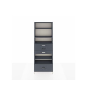 Arges Dolap 5 Raflı 4 Çekmeceli 88x30x243 Antrasit-Antrasit