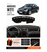 MERCEDES W211 E-CLASS (2002-2009) Uyumlu Torpido Örtüsü Torpido Kılıfı - Siyah Bej
