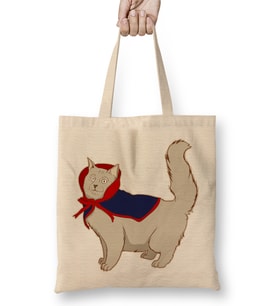 Cute Vampire Cat Halloween Funny Vampire Kitty Bez Çanta Uzun Saplı