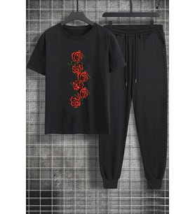 Unisex Rose 2'li Eşofman Takımı (Siyah)