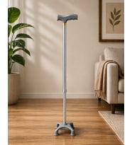 Metal 4 Ayaklı Ayarlanabilir Destek Bastonu T Saplı Ergonomik Kaymaz Taban 102 Cm