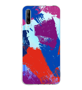 Huawei P Smart Pro Uyumlu Kapak Brush Stroke Tasarımlı Şeffaf Silikon Kılıf