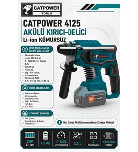 Catpower 4125 Akülü Kırıcı Delici Kömürsüz