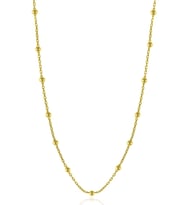 CMD Kadın Gümüş Top Top Zincir 24 Ayar Altın Kaplama Toplu Kolye Özel 1.2mm Mücevher (Gold)