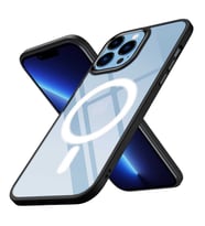 Uyumlu Model Apple iPhone 13 Pro Kılıf Krom Magsafe Silikon Kapak (Siyah)