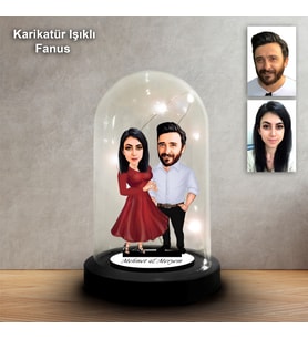 KİŞİYE ÖZEL SEVGİLİ TASARIMLI IŞIKLI KARİKATÜR FANUS BİBLO FN202