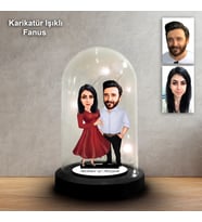 KİŞİYE ÖZEL SEVGİLİ TASARIMLI IŞIKLI KARİKATÜR FANUS BİBLO FN202