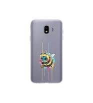 Samsung Galaxy J4 ile uyumlu Splash arı tasarımlı şeffaf silikon kılıf