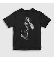 Presmono Unisex Çocuk Siyah Poster Johnny Depp T-Shirt 325882tt