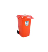 Sağlam Plastik Çöp ve Atık Konteyneri 240 Lt Tekerlekli Orjinal Turuncu