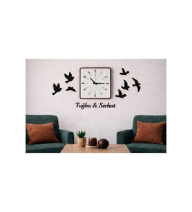 Duvar saati 40 cm kuş temalı 8 adettir no 102