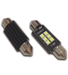 36mm 6 Led Sofit Led Ampul Beyaz, Plaka, Bagaj, Tavan Aydınlatma