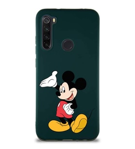Xiaomi Redmi Note 8 Soft Premier Kapak Mickey Mouse-C Tasarımlı Silikon Kılıf - Yeşil (Şeffaf)