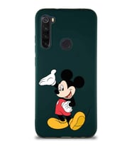 Xiaomi Redmi Note 8 Soft Premier Kapak Mickey Mouse-C Tasarımlı Silikon Kılıf - Yeşil (Şeffaf)