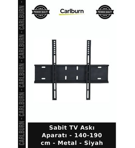 Özel Üretim Duvar Askısı Ev ve Ofis Geniş Ekran Sabit TV Askı Aparatı - 140-190 cm - Metal - Siyah