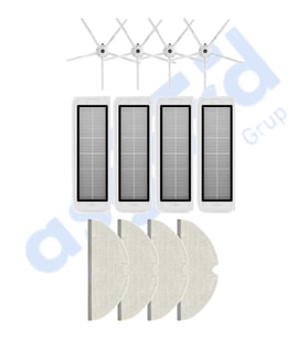 ROBOROCK  S50 – S55 –S5 MAX – S6 – S6 MAXV Uyumlu 4 Yan Fırça 4 Filtre 4 Mop PKT-iasgf0000684